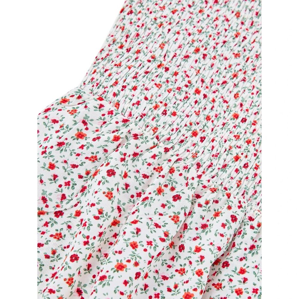 PRETTYGARDEN Women's Long Sleeve Ruffle Mini Dress, Size M, Modern Fit, Flower - Picture 4 of 4